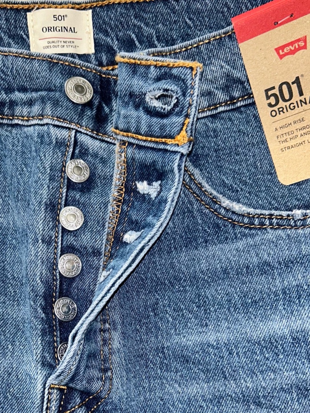 Levi Strauss original 501 jeans with 5 button closure sz 31/12 NWT - Picture 4 of 6
